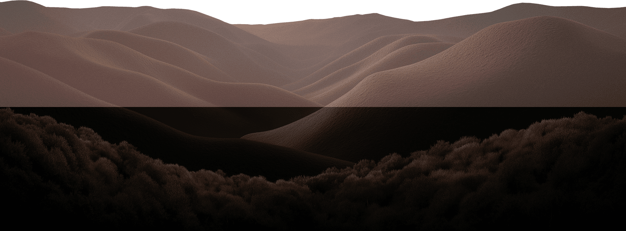 Transparent image of grass hills